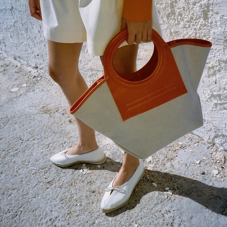 Trendy Leather Canvas Panel Bag - Joyscore