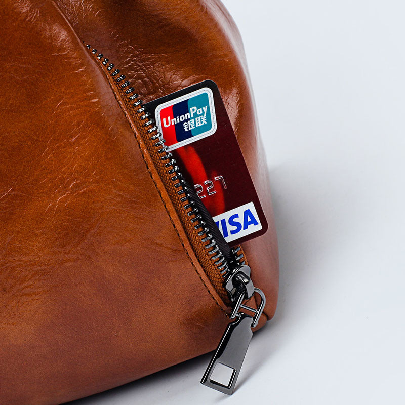 Oil wax leather women's bag - Joyscore