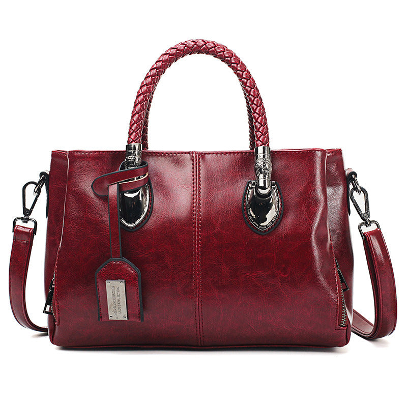 Oil wax leather women's bag - Joyscore