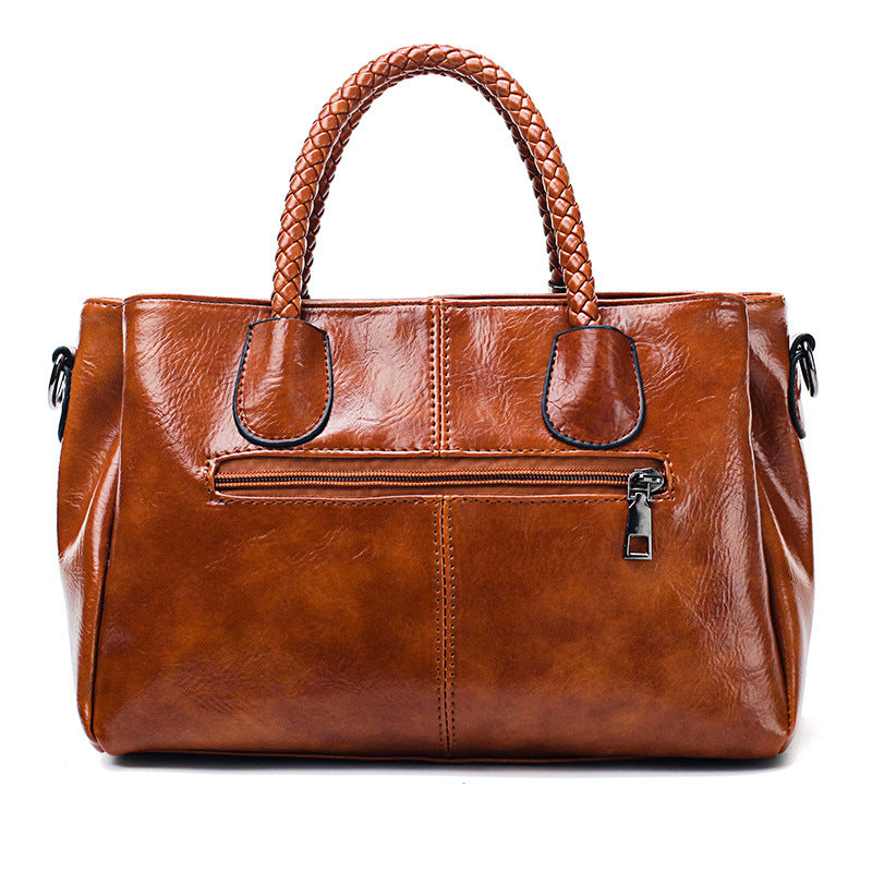 Oil wax leather women's bag - Joyscore