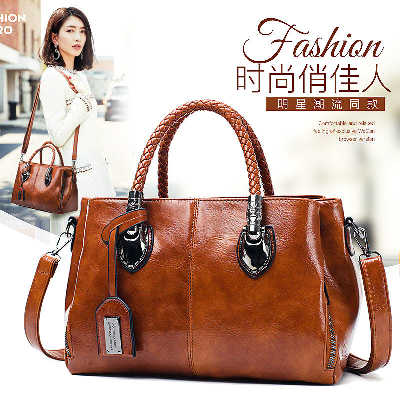 Oil wax leather women's bag - Joyscore