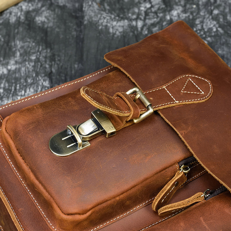 Men's Leather Satchel Bag - Joyscore