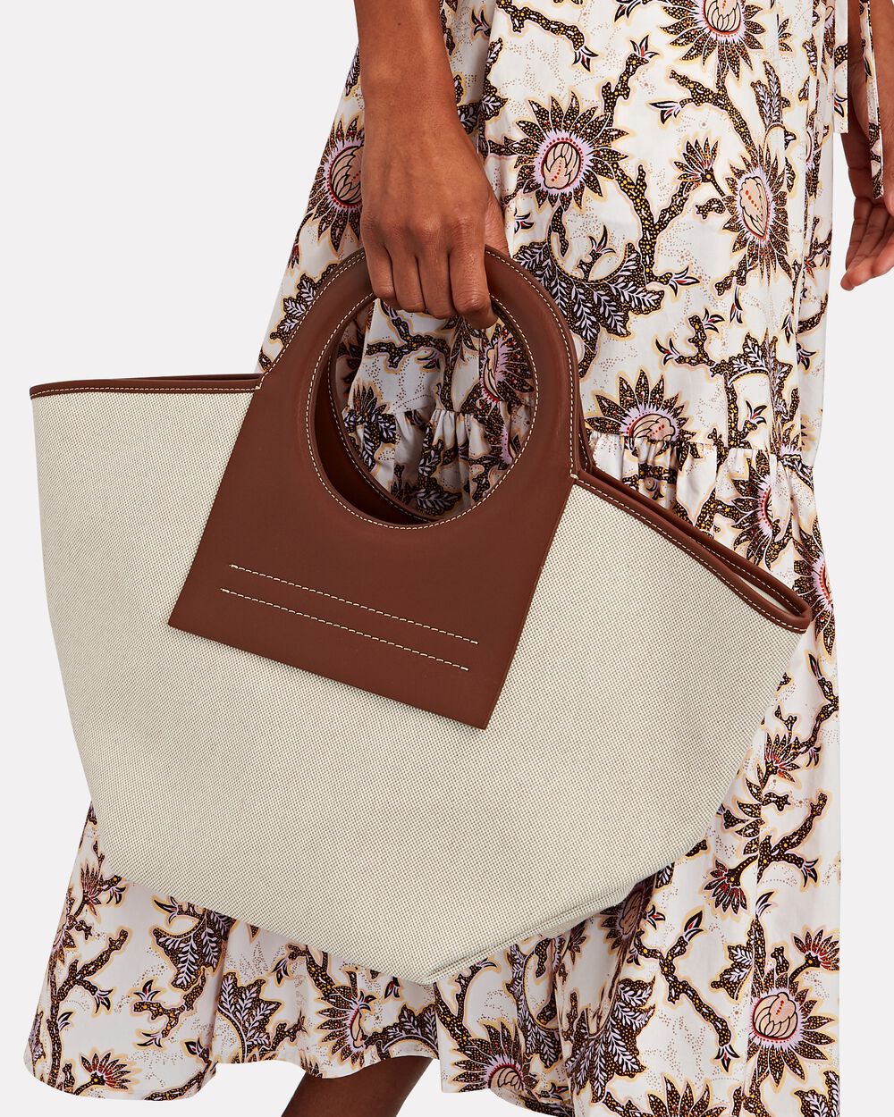 Trendy Leather Canvas Panel Bag - Joyscore