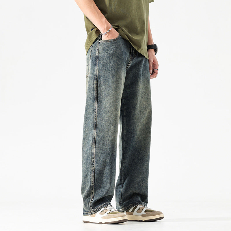 Men's Loose And Simple Solid Color Jeans
