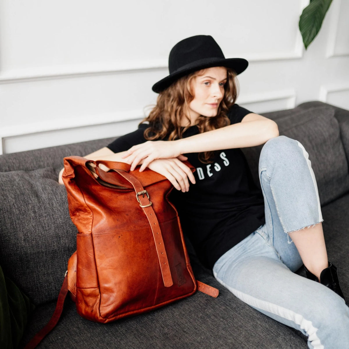 Unisex Vintage Rolling Backpack - Joyscore