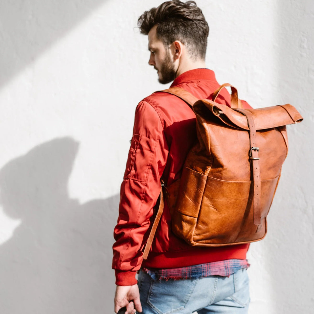 Unisex Vintage Rolling Backpack - Joyscore