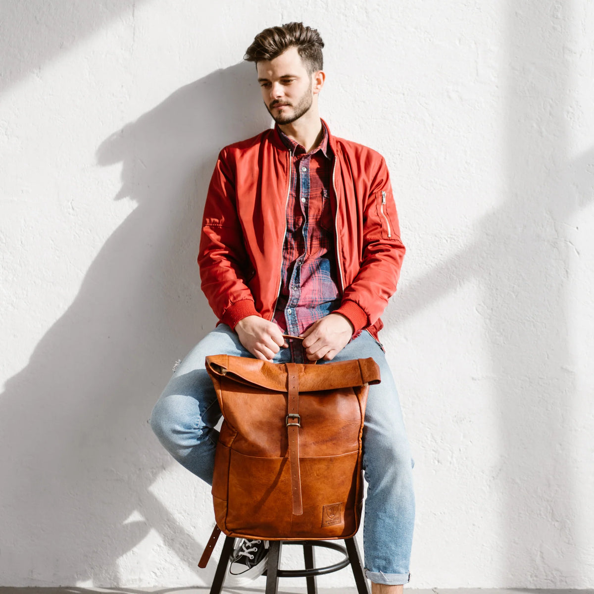 Unisex Vintage Rolling Backpack - Joyscore