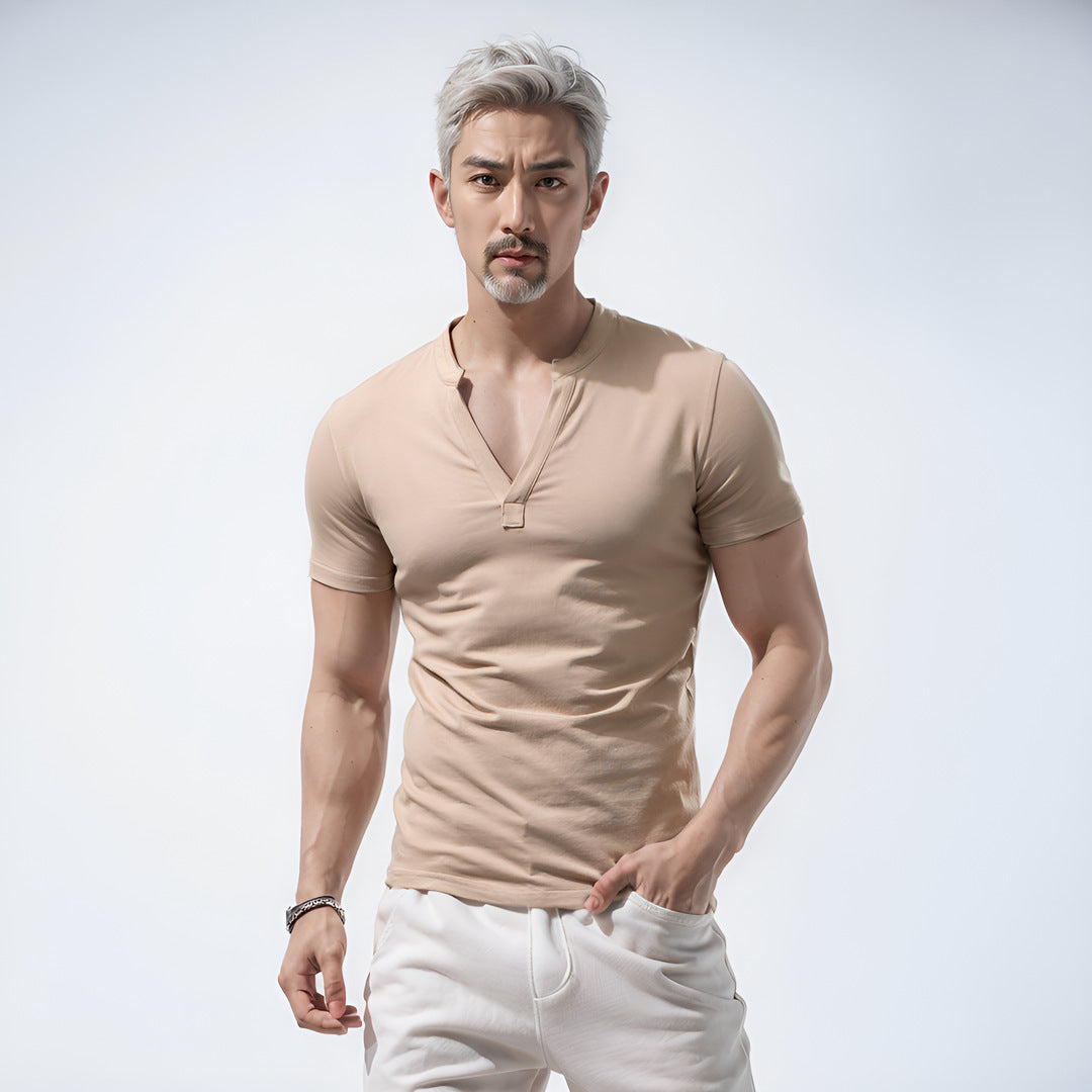 Fitness Retro Cardigan Half Sleeve Quick-drying Slim Fit Tight Breathable Short Sleeve